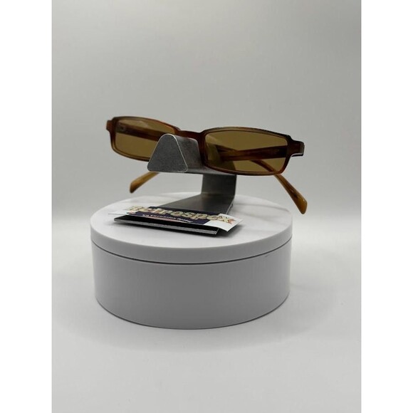 Vintage Y2K Sunglasses | NOS | Narrow Rectangle Frame | Brown Monochrome | Mini main image 4